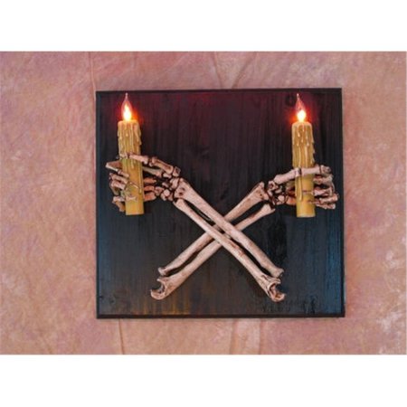 PERFECTPRETEND Wall Scone  Crossed Skeleton Arms Holding Candles PE1413049